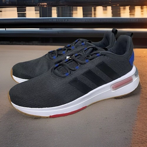 Adidas Racer TR23 Shoes Men's Size 12 Running, Carbon Black Royal Blue IG7328 - 第 3/10 張圖片