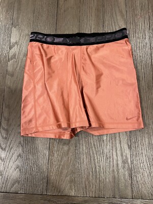 Womens Nike Hypercool Thin Shiny Spandex Running Compression Shorts L Rose  Pink