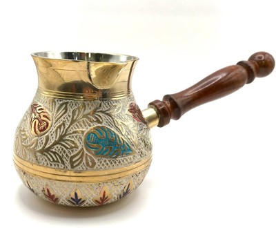Handmade Turkish Copper Coffee Kettle with Beautiful Engraving Suitable as aGift