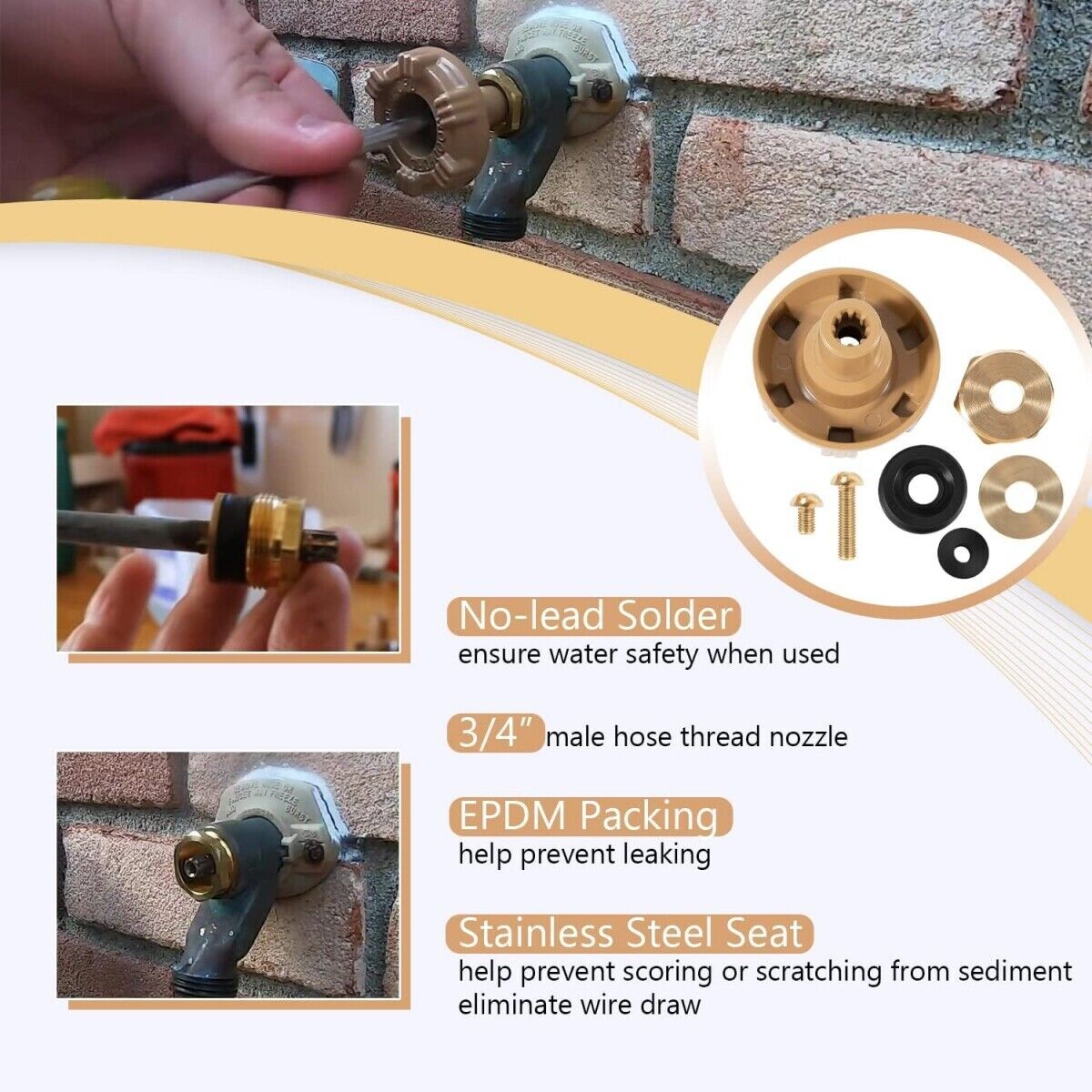 for RK-14MH Woodford Repair Kit Model 18 Model 14 Outdoor Faucet Metal Handle 7X