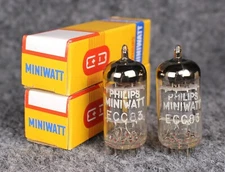 (2) Philips Miniwatt/Amperex 12AX7/ECC83 Tubes ~ TEST ABOVE NOS LEVELS!