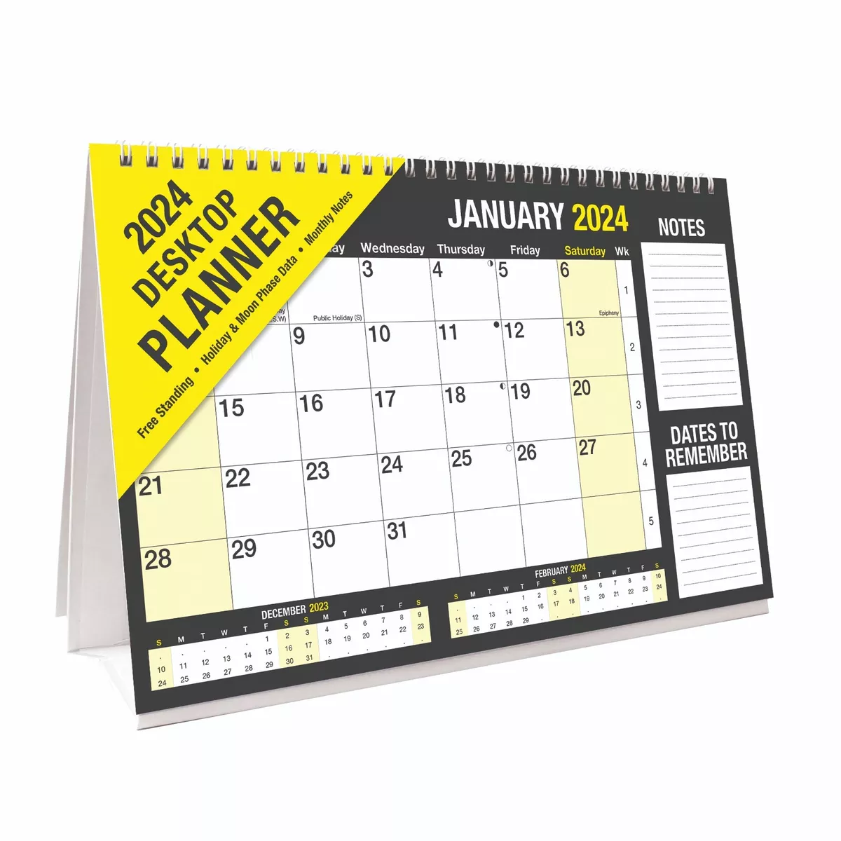 2024 Monthly & Weekly Planner: Large 12 Months Calendar from