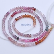 3mm Burmese Spinel Faceted Round Rondelle 12.8 inch Strand