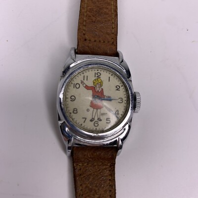 Little Orphan Annie Watch Vintage 1960s Leather Harold Gray - Not Working