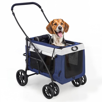 MoNiBloom Dog Cat Stroller for Dogs Cats, 4 Wheels Pet Stroller Jogger w/Deta...