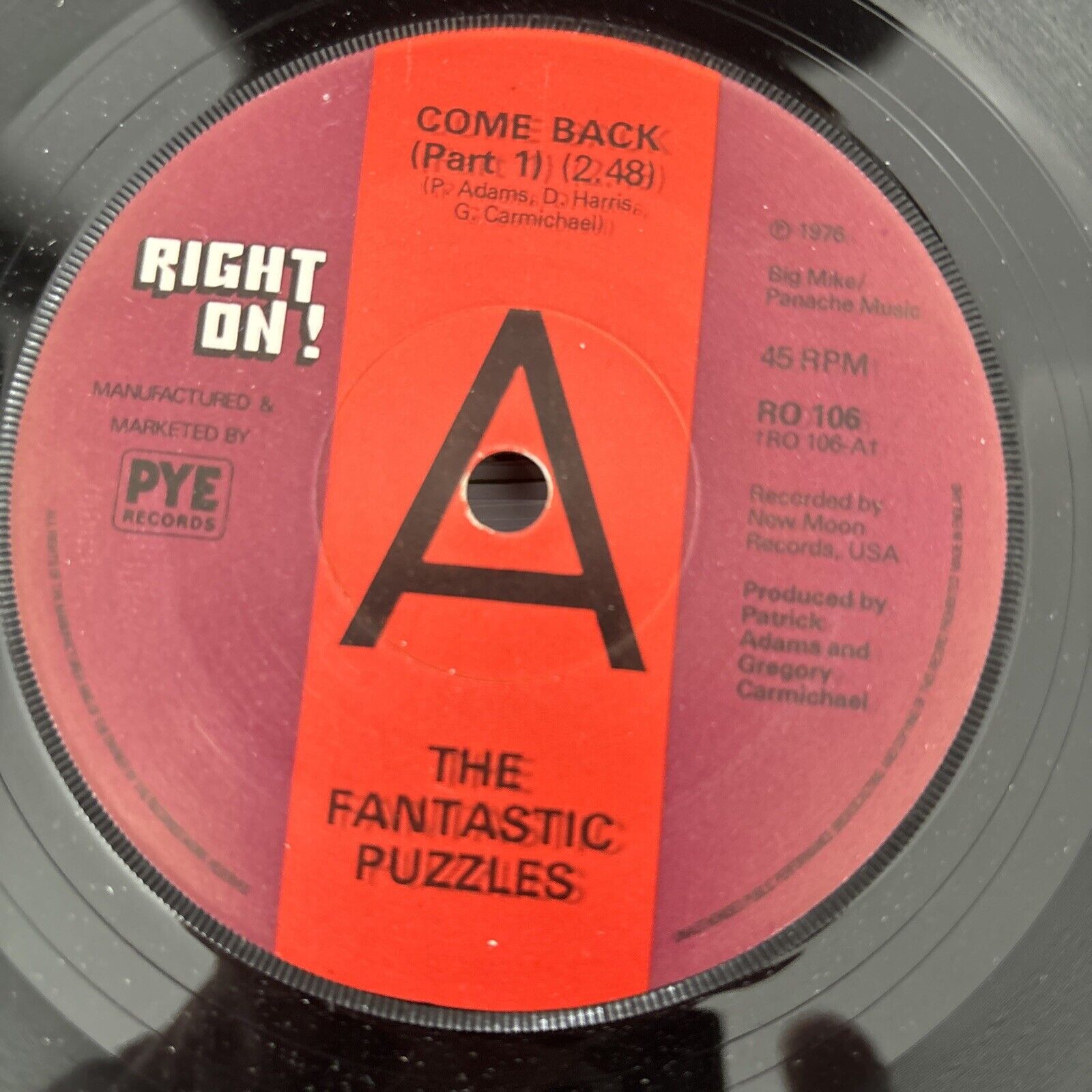 The Fantastic Puzzles Come Back	Right On! 45 N MINT Uk Demo