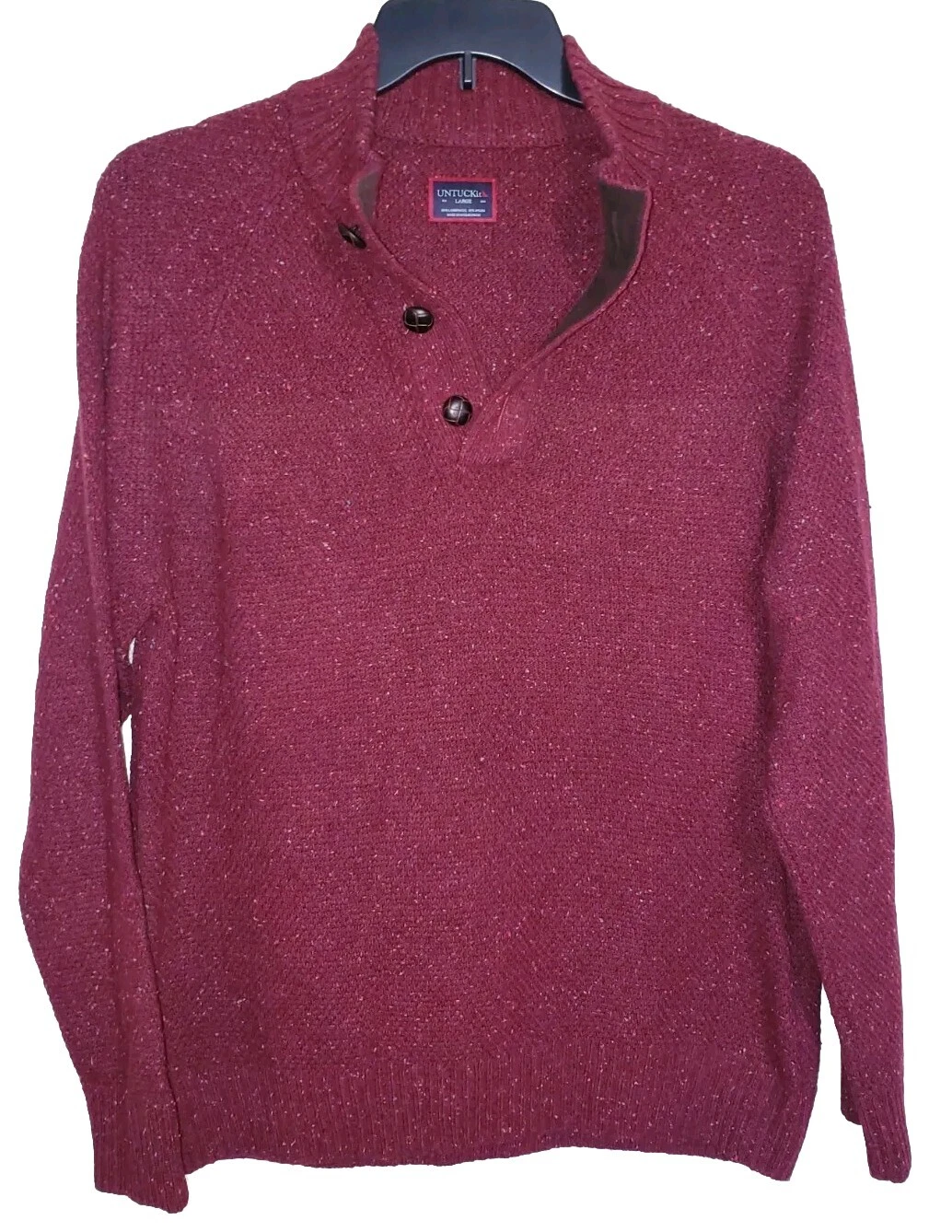Mens UnTuckit Wool Blend 1/4 Button Long Sleeve Sweater Pullover Size Large L
Opens in a new window