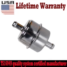3/8" In & Out Chrome Plated Canister Fuel Filter For Chevy Ford Chrysler Hose US