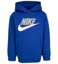 Nike Boys Kids Fleece Pullover Hoodie Sweater Blue 76G703-B0W
