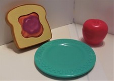 FISHER PRICE PRETEND 1998 KITCHEN FUN FOOD PB  JELLY SANDWICH MINI MEAL LOT