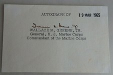 Autograf Wallace M. Greene Jr. Amerykański generał 1965 (74958)