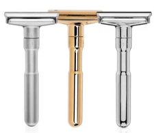 MERKUR FUTUR Adjustable Double Edge Safety Razor - Polished Chrome Matte Gold