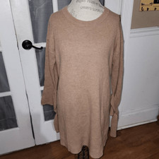 NWT Madewell Womens Brown Tie Cuff Sweater Dress Small