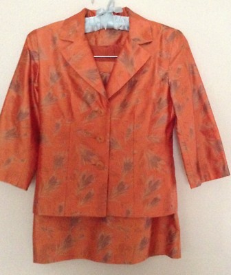 Costume Tailleur Femme En Soie Bigio Collections - Veste Et Jupe - Taille P2 (2) - Occasion Très Bon état