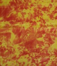 BATIK Cotton Fabric Orange Yellow Fire Mottled HALF YARD BTHY