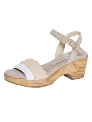 Alba Moda Sandale Sandalette Damen Schuhe Leder beige 39 6
