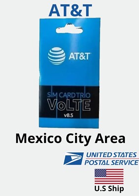 CHIP AT&T LADA CIUDAD DE MEXICO City , TOTALMENTE  ACTIVADA TRABAJA EN USA y Mex