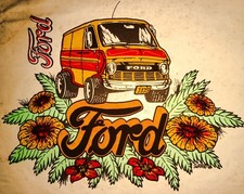 VTG 1973 DS Ford Van 70s vanning E150 E250 Custom Econoline VANS T-shirt iron-on