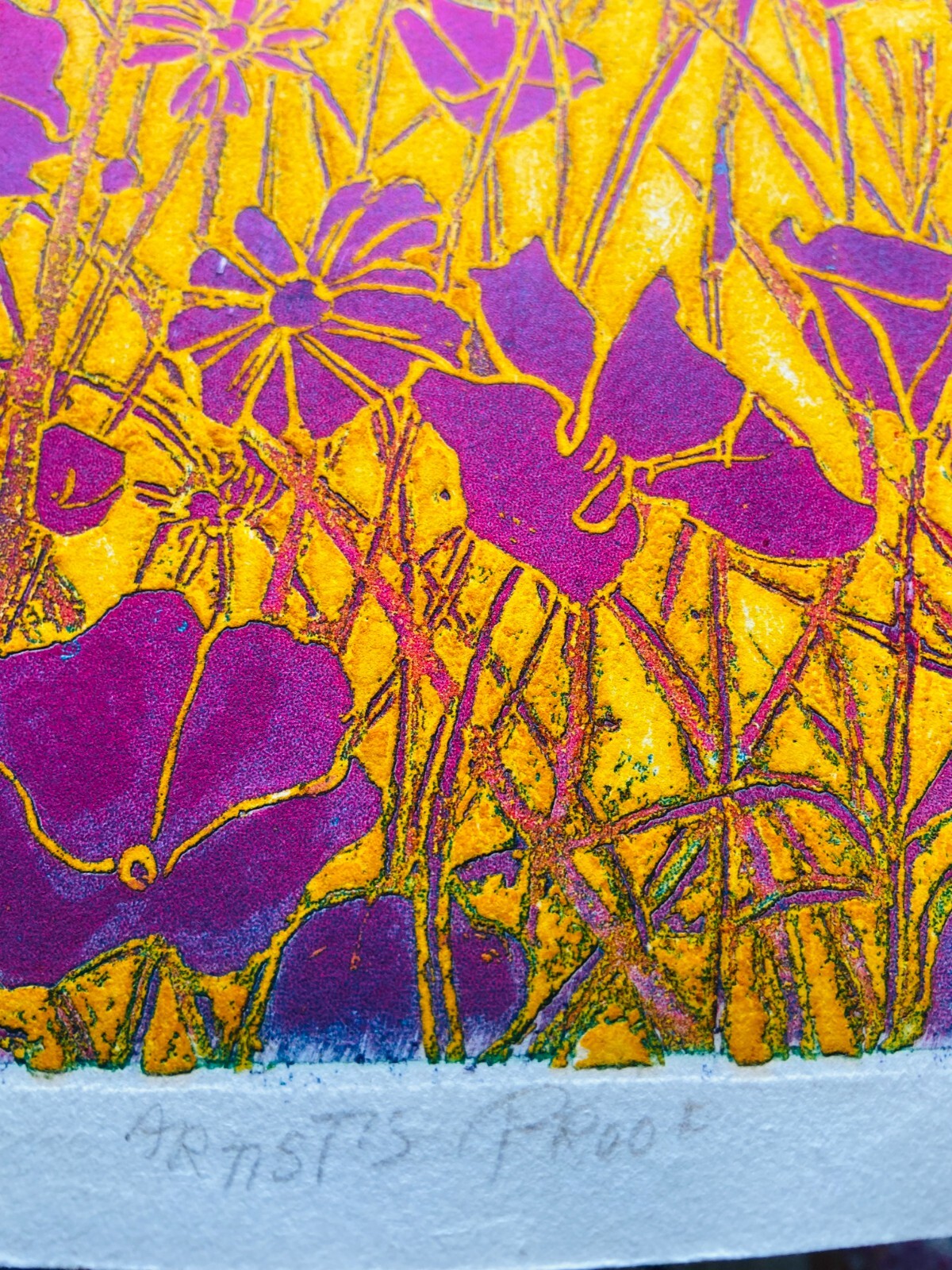 Original Ruth Leaf Colorful Poppy Print. Good Condition. Signed by