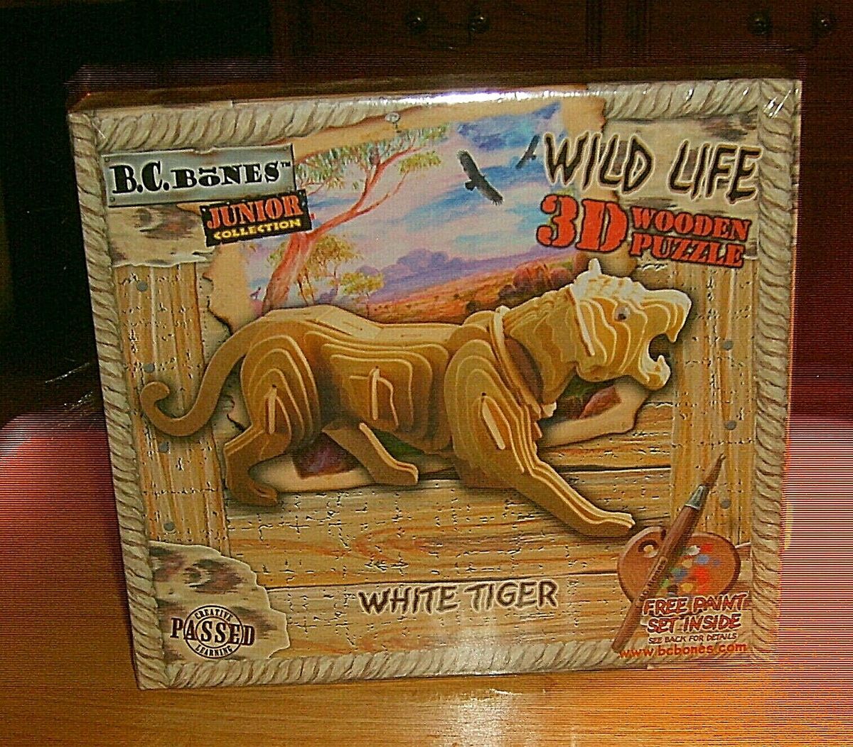 B.C. Bones Junior Collection Wild Life 3D Wooden Puzzle - White