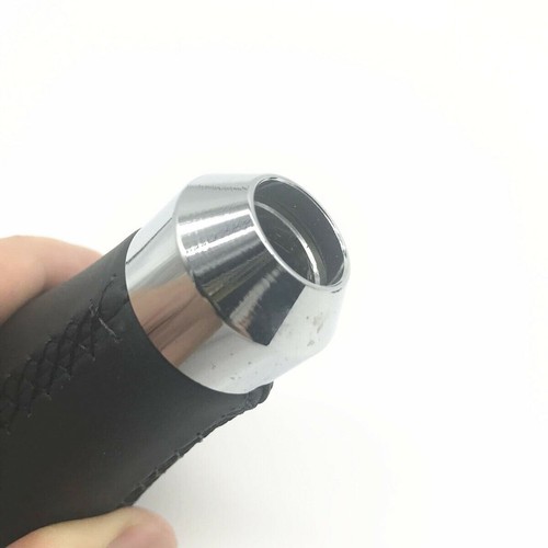 Black Leather 5-Speed Manual Aluminum Transmission Shifter Knob Car Trim - Picture 11 of 11