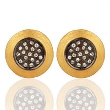 CZ 18K Gold Plated Sterling Silver Stud Earrings Gemstone Jewelry