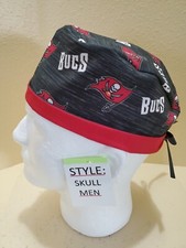 Tampa Bay Buccaneers Logo NFL Men's Skull/Chemo Surgical Scrub Hat/Cap