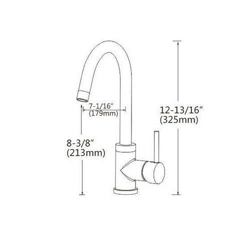 Tall Round Kitchen Mixer Laundry Sink Tap Basin Faucet Swivel Bath Spout Black - Picture 10 of 10