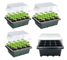 3 Pack Seed Starting Tray Sprout Germination 12 Cells Plant Greenhouse Grow Kit