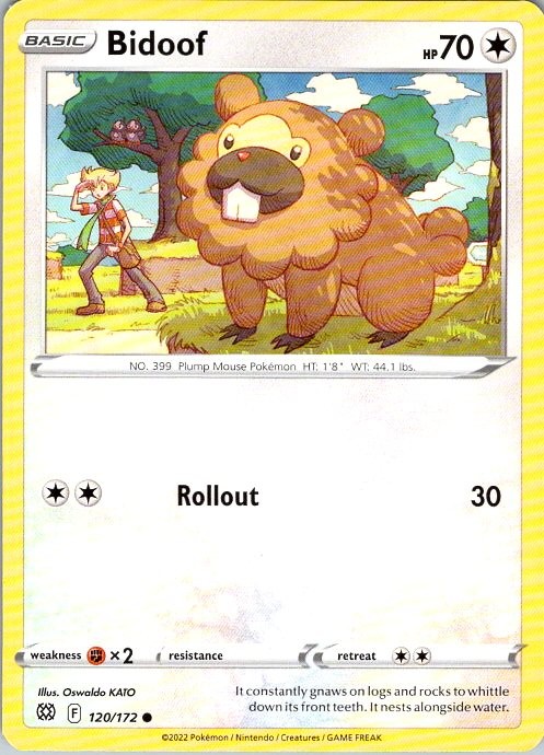 BIDOOF 120/172 COMMON BRILLIANT STARS POKEMON NEAR MINT