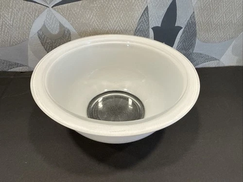 Pyrex White Clear Bottom Vintage Glass Nesting Mixing Bowl #322 Corning 1L