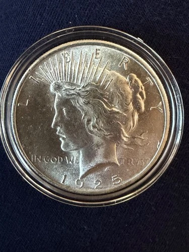 1925 $1 BU Peace Silver Dollar Coin -