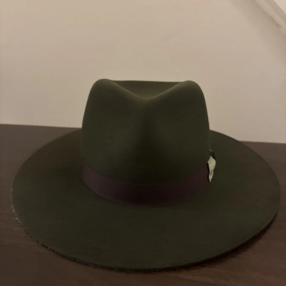 Sombrero Fedora Goorin Bros Mr. Phillips Lana Ala Ancha Verde Bosque Talla XL Foto 2 de 4