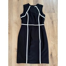 Calvin Klein Minimalist Old Money Preppy Sheath Dress Womens 4 Black Colorblock