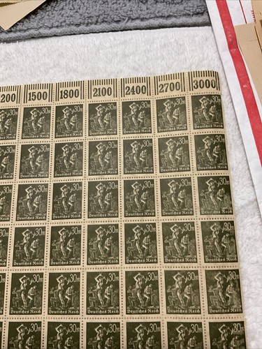 GERMANY-(-1922-1923-)-30-Mark-MINERS -lot Of PARTIAL SHEETS/FAULTS-SEE PHOTOS - Picture 8 of 16