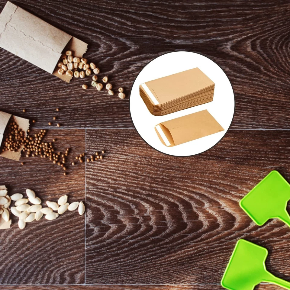 50 Stück Braun Kraftpapier Selbstklebende Samen Umschläge (6x10cm) - Bild 3 von 4