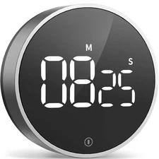 Digital Kitchen Timer - Magnetic Countdown Countup Timer with Large LED Displ...