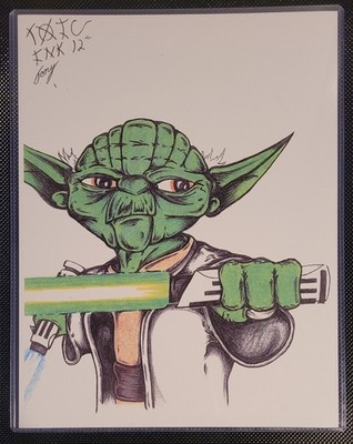 Yoda -Hand Drawn 8x11 Sketck (Tony Czar) 2012 print 