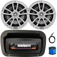 JVC SiriusXM Ready Receiver, 2x 6.5" 225Watts High-Performance White Speakers