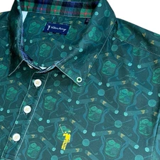 William Murray Cigar Cocktail Golf Polo Shirt Mens Sz Large Green Stretch
