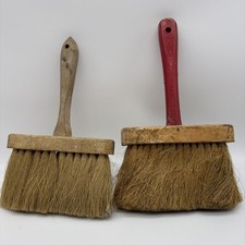 Vintage Primitive Tool Wood Handle Wallpaper Masonry Paint Brushes Lot of 2
