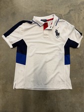 Polo Ralph Lauren Boys Color-Blocked Big Pony Cotton Mesh Polo Kids Sz L 14-16