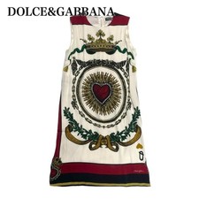 Dolce&Gabbana Dress Silk Heart Print Size M Excellent Condition