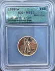 1999-W $10 1/4 oz American Gold Eagle ICG MS 70 (Unfinished Proof Dies)