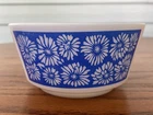 Vintage Hazel Atlas Cereal Bowl 5” Blue & White Glass Blue Flower Floral Htf