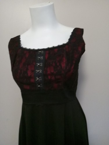 Royal Bones Women's Corset Floral Lace Wine Black Hi Low Goth Dress Size 2XL - Imagen 3 de 8
