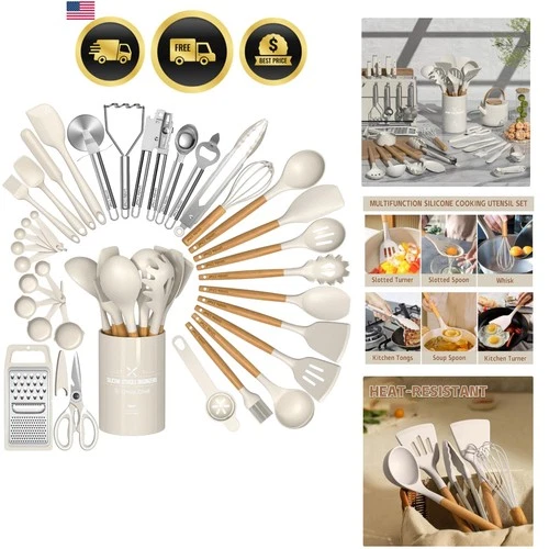 Food Grade Thickened Silicone Stainless Steel Core Kitchen Gadgets Tools Set ... deal from eBay
