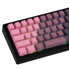121 Keys Gradient Black and Pink Keycaps Side Printed PBT Keycap Cherry Profi...