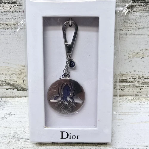 Porte clés Christian Dior bourdon abeille breloque bleu argent sac à dos breloque neuf