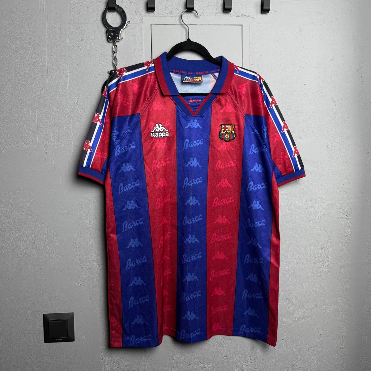 FC BARCELONA Kappa ゲームシャツ L相当 ブルー ブロークコア Barcelona Kappa for sale | eBay